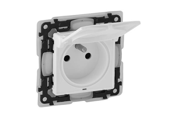 Valena Life zásuvka 1-násobná IP44 s klapkou bílá 753179