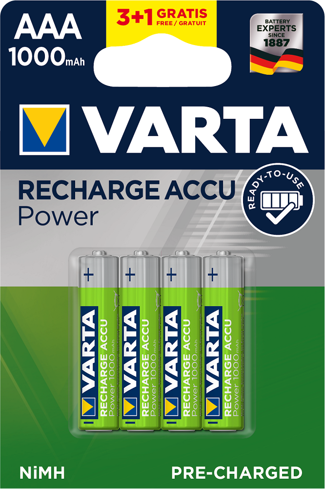 Varta Accu AAA 3+1x R2U 1000 mAh VAR 5703 3+1