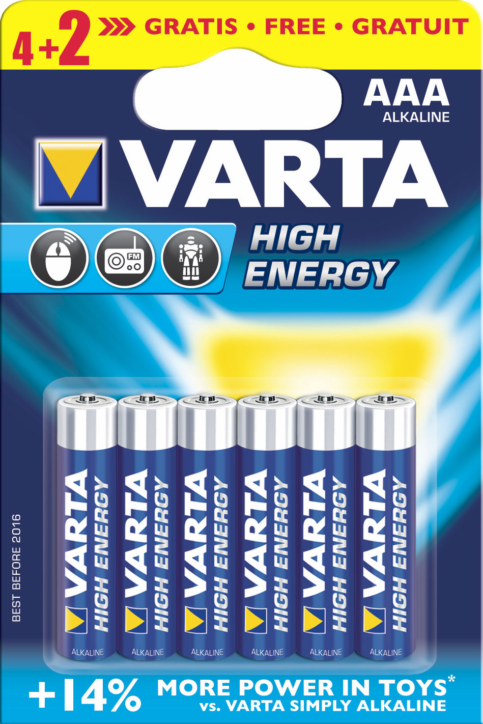 Varta HighEnergy AAA 4+2ks