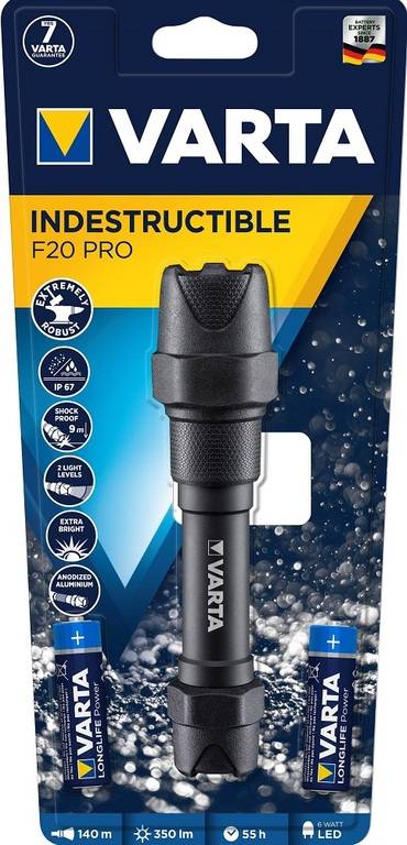 Varta Indestructible 6W LED F20 Light 2xAA 4008496987238