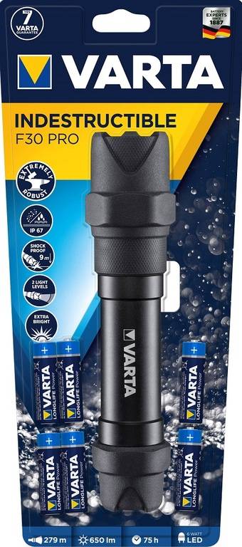 Varta Indestructible 6W LED F30 Light 8xAA 4008496987269
