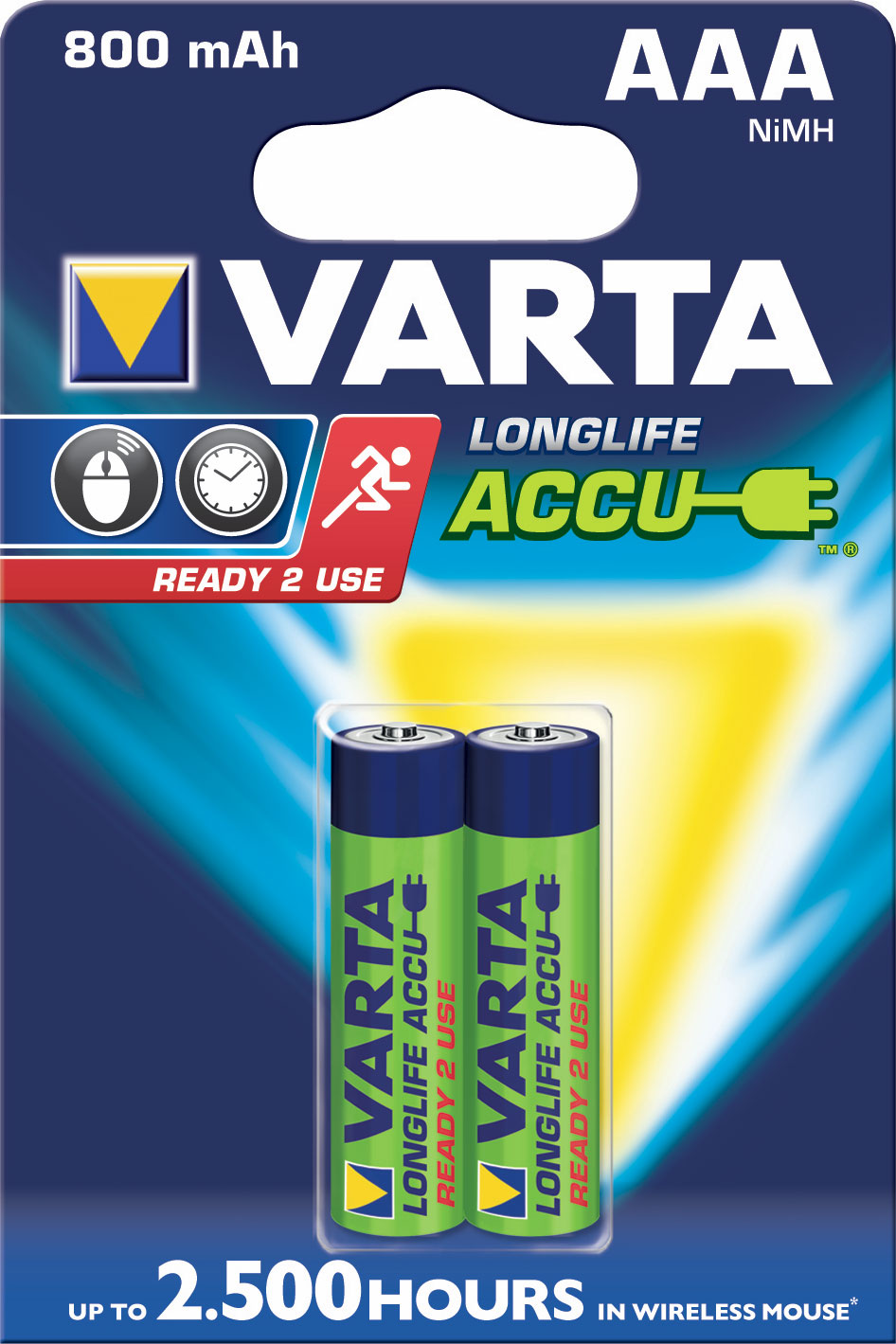 Varta LongLife Accu AAA 2x R2U 800mAh HR03/3+1 VAR 56703 2x