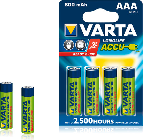 Varta LongLife Accu AAA 4x R2U 800mAh VAR 56703 4x