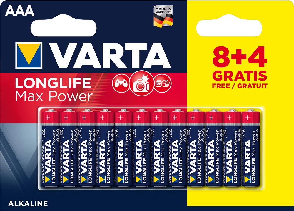 Varta Longlife Max Power AAA 8+4 (Double blister) VAR 4703 8+4