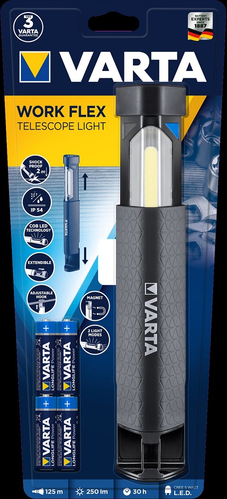 Varta Work Flex Telescope Ligth LED 4xAA VAR 18646