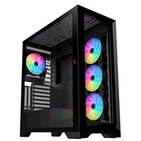 VeinX case GL29AL-BK, ATX, Průhledná bočnice, 4x 120mm ARGB Fan, ARGB Hub, Černá VX-GL29AL-BK