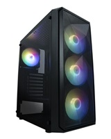 VeinX case ME19A Mid Tower, bez zdroje, 1x USB3.0, 1x USB2.0, 4x 120mm ARGB Fan, 1x ARGB Controller, černá VX-ME19A
