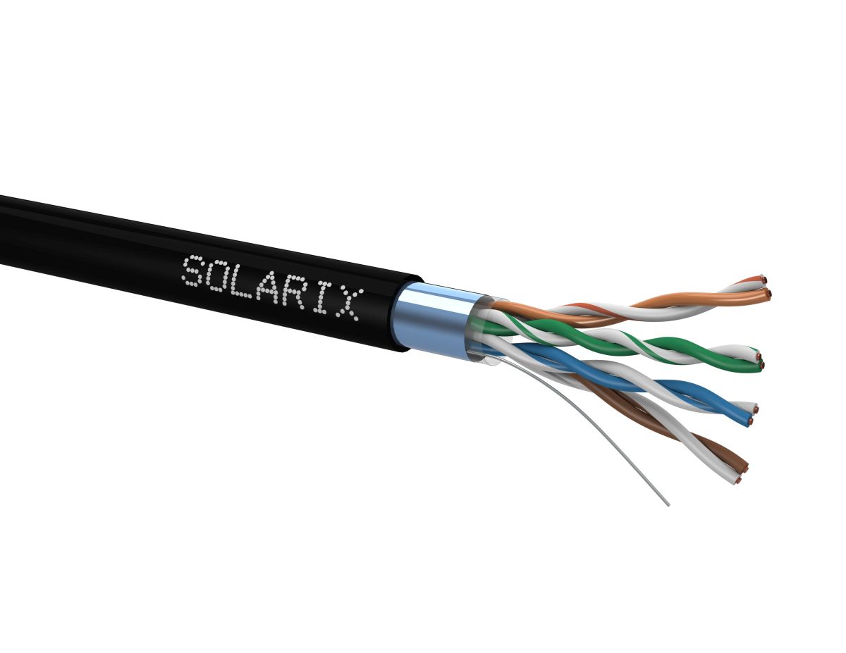 Venkovní inst. kabel Solarix CAT5e FTP PE 100m/box SXKD-5E-FTP-PE 27724192