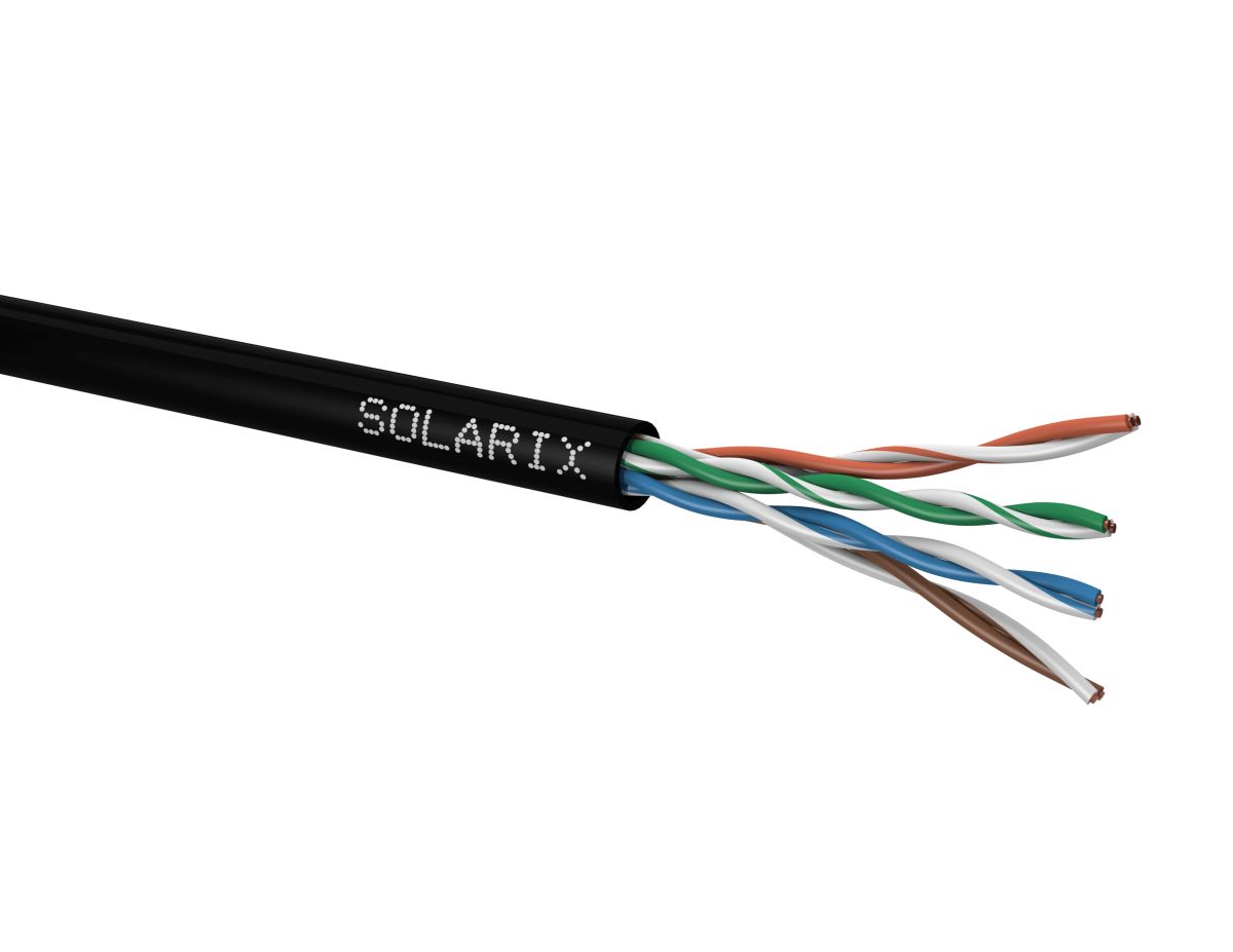 Venkovní inst. kabel Solarix CAT5e UTP PE 100m/box SXKD-5E-UTP-PE