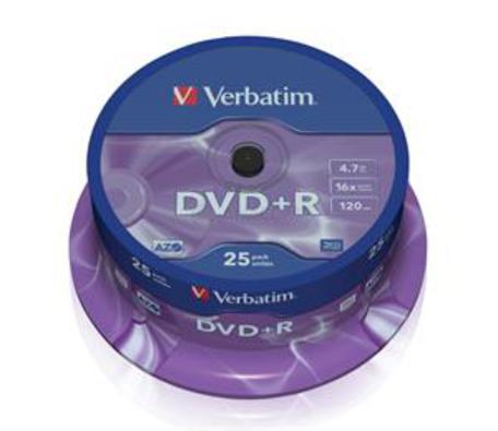 VERBATIM 43500 DVD+R(25-Pack Spindle) 5053676915401