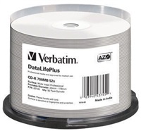 Verbatim 43745, DataLife PLUS, 50-pack, 700 52X, Professional, 80min., CD-R, 12cm, Wide Inkjet Prof