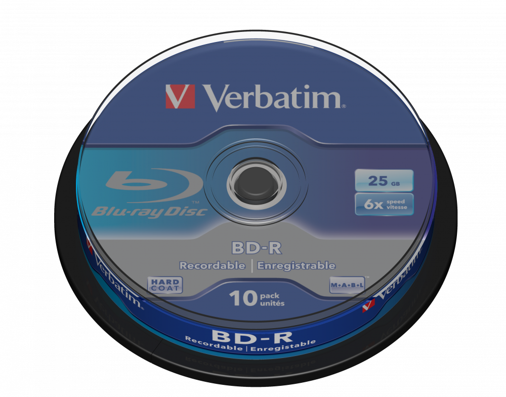 Verbatim BD-R, Single Layer 25GB, cake box, 43742, 6x, 10-pack, pre archiváciu dát
