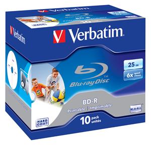 VERBATIM BD-R SL(10-Pack)Jewel/Printable/6x/25GB - predavane po 1ks 43713ks