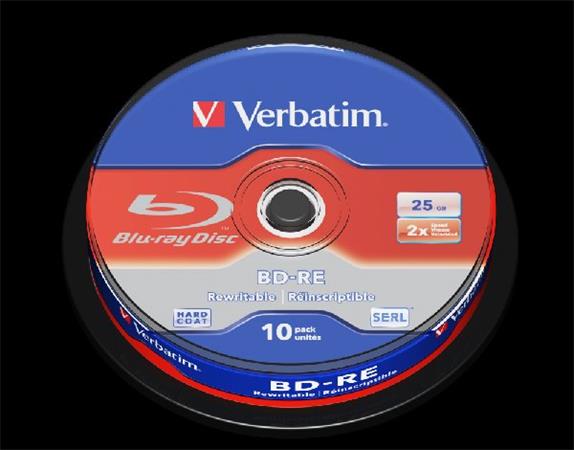 VERBATIM BD-RE SL 25GB, 2x, spindle 10 ks 43694