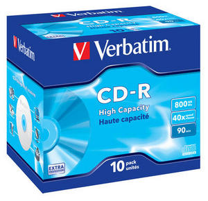 VERBATIM CD-R(10-Pack)Jewel/EP/DL/40x/90min/800MB 43428