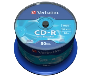 Verbatim CD-R, 43351, DataLife, 50-pack, 700MB, Extra Protection, 52x, 80min., 12cm, bez možnosti p