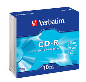Verbatim CD-R, 43415, DataLife, 10-pack, 700MB, Extra Protection, 52x, 80min., 12cm, bez možnosti p