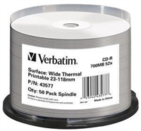 Verbatim CD-R, 43718, Thermal Surface For Rimage Prism, 100 ks, 700MB, 52x, cake box, pre archiváci