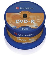 Verbatim DVD-R, 43548, DataLife PLUS, 50-pack, 4.7GB, 16x, 12cm, General, Advanced Azo+, cake box,