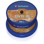 Verbatim DVD-R, 43548, DataLife PLUS, 50-pack, 4.7GB, 16x, 12cm, General, Advanced Azo+, cake box,