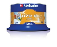 Verbatim DVD-R, 43755, DataLife PLUS, 50-pack, 4.7GB, 16x, 12cm, Professional, Advanced Azo+, cake