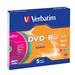 Verbatim DVD-R, Slim, Colour, 16x, 4.7GB, 5-pack