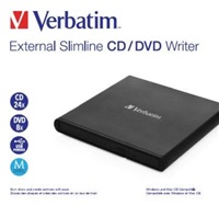 VERBATIM externí mechanika Slimline CD/DVD Writer USB - without NERO 53504
