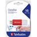 VERBATIM Flash disk 16GB DataBar USB 2.0 Disk, červený 49453