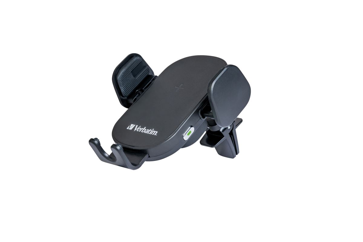 Verbatim FWC-01, rychlonabíjecí Qi bezdrátový držák do auta s automatickou fixací telefonu, černá 0023942495529