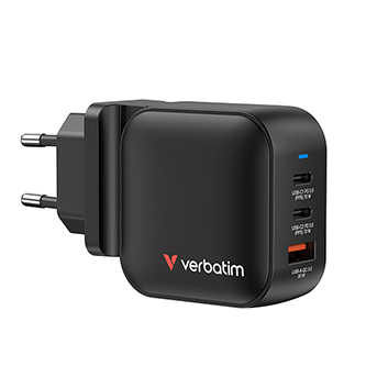 Verbatim, GaN cestovná nabíjačka do siete USB 3.0, USB C, šedá, 70W, vymeniteľné vidlice C,G,A 32229