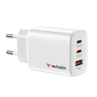 VERBATIM GaN Nabíječka Essentials 65W, 2xUSB-C, 1xUSB-A, bílá 32353