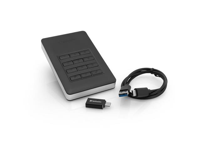 VERBATIM HDD 2.5" 1TB, KEYPAD, AES 256-bit šifrování, USB3.1 USB 3.0 53401