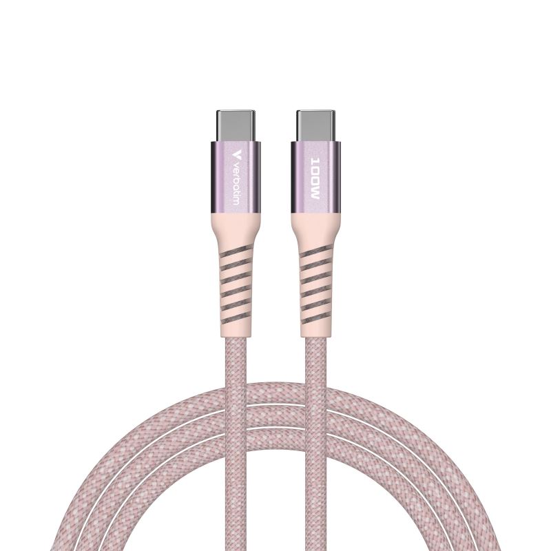 Verbatim magnetický kabel Sync & Charge USB-C to USB-C 100W 120 cm růžový 0023942318576