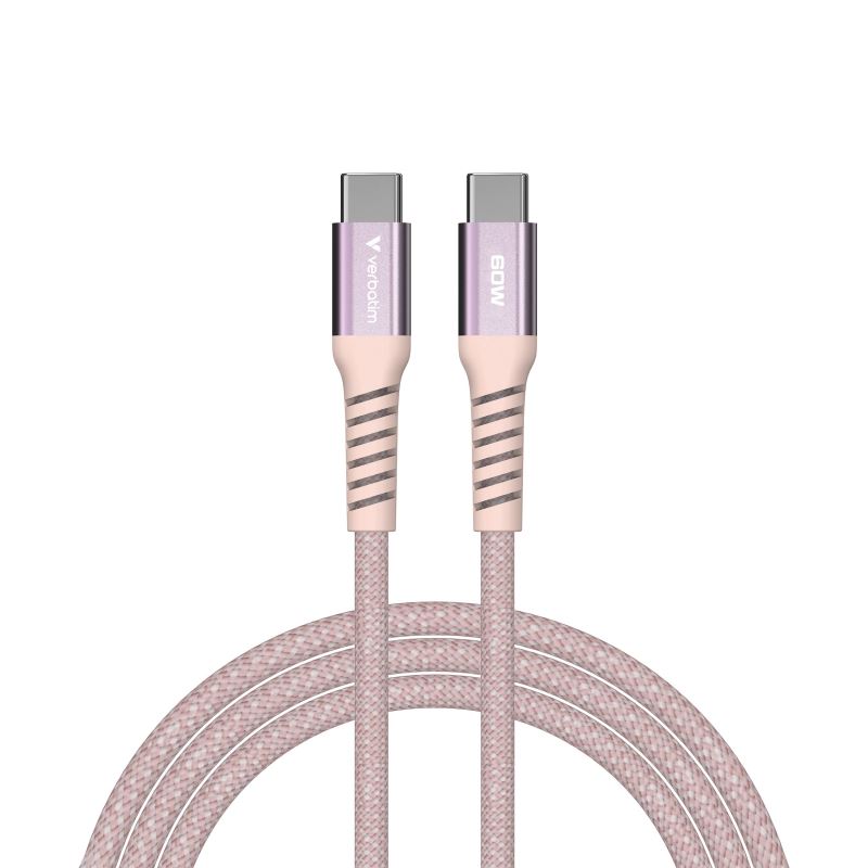 Verbatim magnetický kabel Sync & Charge USB-C to USB-C 60W 120 cm růžový 0023942318538