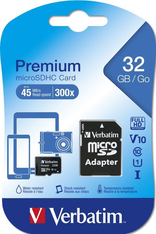Verbatim MicroSDHC 32GB Class10 s adaptérom 44083