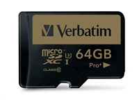 Verbatim pamäťová karta micro SDXC Pro+, 64GB, micro SDXC, 44034, UHS-I U1 (Class 10), s adaptérom
