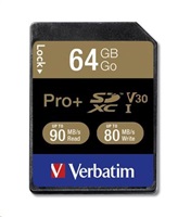Verbatim pamäťová karta SDXC Pro+, 64GB, SDXC, 49197, UHS-I U3
