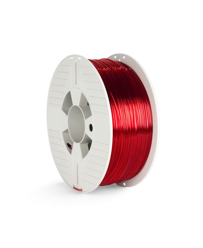 Verbatim PET-G struna 1,75 mm pro 3D tiskárnu, 1kg, červená transparent 0023942550549