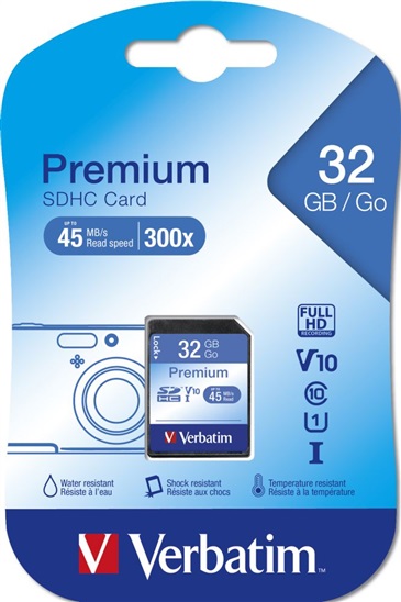 Verbatim Secure Digital Card, 32GB, SDHC, 43963, UHS-I U1 (Class 10)