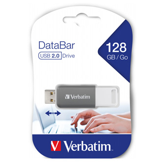 Verbatim USB flash disk, 2.0, 128GB, DataBar, šedý, 49456, pre archiváciu dát