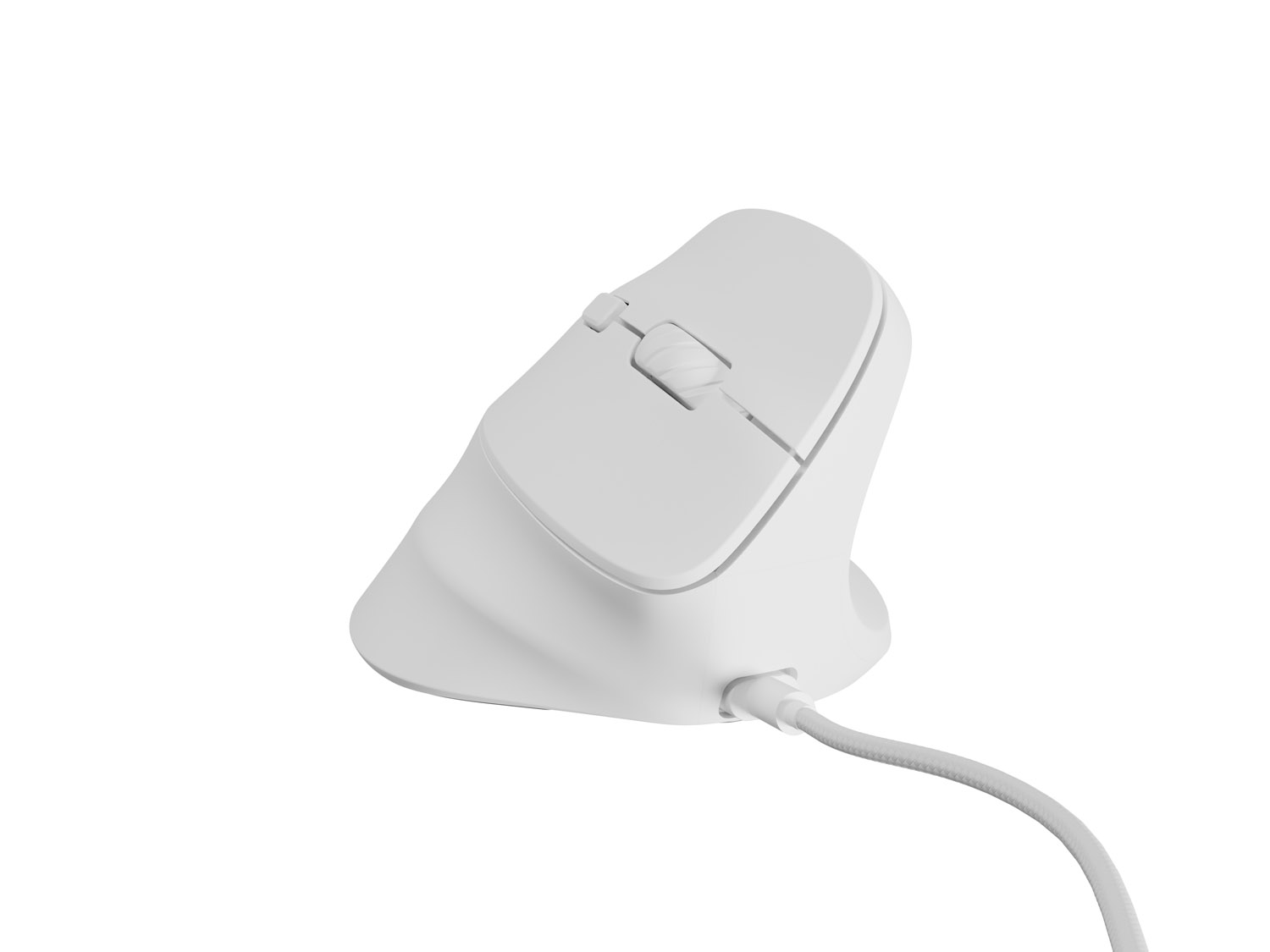 Vertikální myš Natec CRAKE 2 PRO/Vertikální/Optická/Pro praváky/12 400 DPI/Drátové USB-A/Bílá NMY-2273