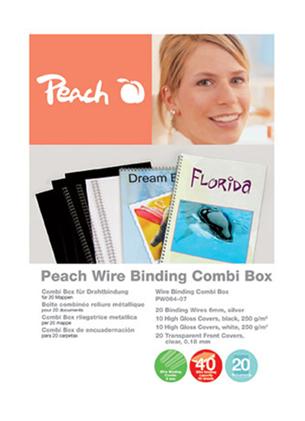 Viazací chrbát Peach Set pro kovovou vazbu 20ks A4 (PW064-07) 20x hřbet 6mm, 20x přední strana, 20x zadní stran 00510758