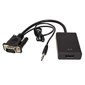 Video Redukcia, VGA-HDMI, VGA (15) M + Jack (3,5mm) M-HDMI F, 0, čierna, Logo, blister KAAVMHXKQL
