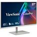 ViewSonic VP2766-2K-W 27" QHD 3 sides Frameless SuperClear IPS Monitor s 100% sRGB, 90W USB-C,ergonomický stojan,bílý