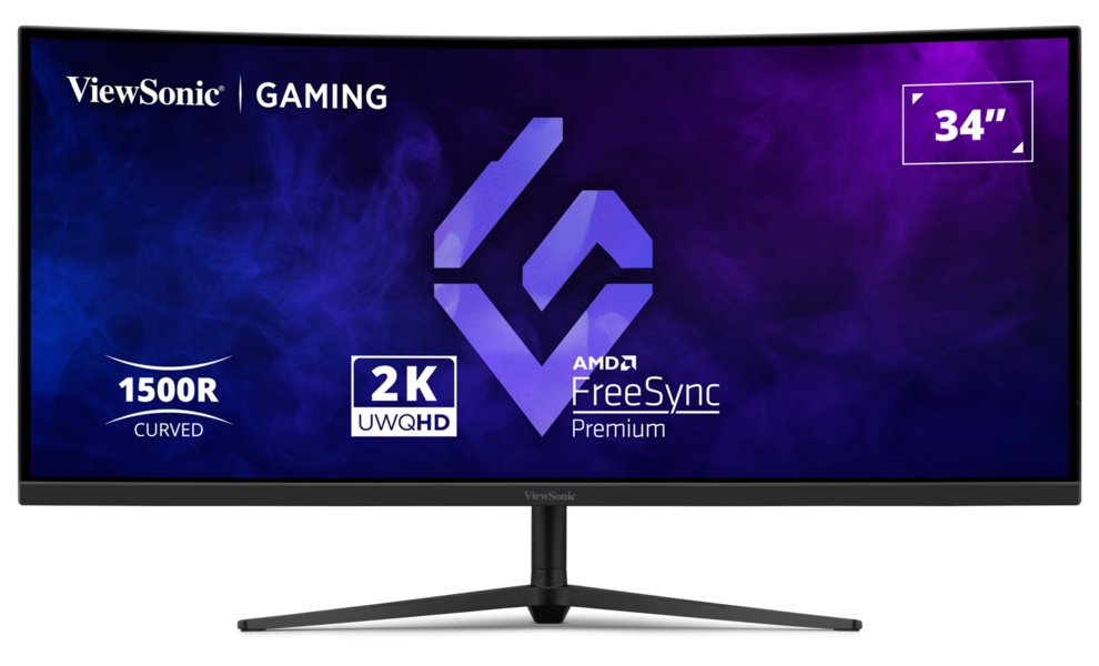 ViewSonic VX3418C-2K '34" 21:9, 3440 x 1440, VA, 1500R zakřivený, 180Hz, 1ms MPRT, 2 HDMI, 2 DP, speakers, výš. nast.