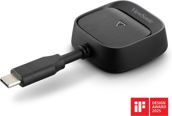 Viewsonic WPD-900 Wireless dongle (Tx + Rx) , USB-C power pass-through, casting: Peer to Peer, AirPlay (iOS), Miracast