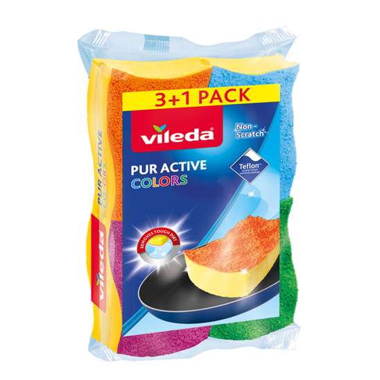 Vileda Colors houbička střední 3+1ks