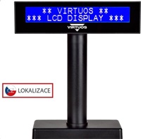 Virtuos LCD zákaznický displej Virtuos FL-2026MB 2x20, USB, černý EJG0008