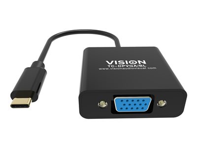 VISION - Konvertor rozhraní videa - VGA / USB - USB-C (M) do HD-15 (VGA) (F) - černá - podpora 1080 TC-USBCVGA/BL