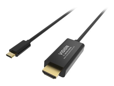 VISION Professional - Video kabel - HDMI / USB - USB-C (M) do HDMI (M) - 2 m - černá - podporuje 4K TC 2MUSBCHDMI/BL